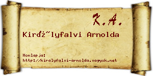 Királyfalvi Arnolda névjegykártya
